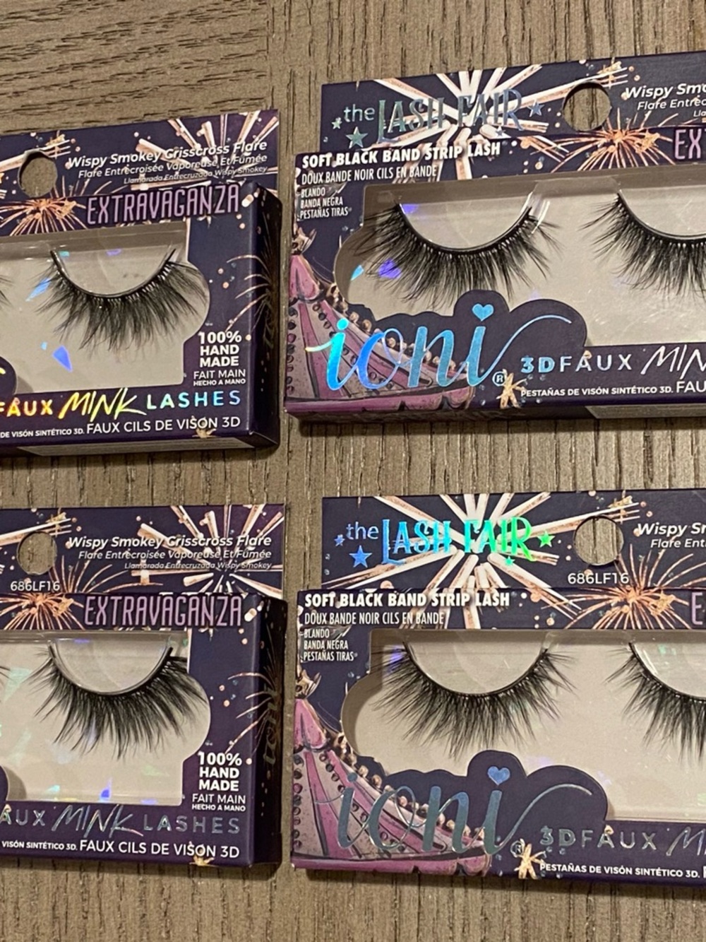 ioni 3D Faux Mink Lashes Black 4 pairs